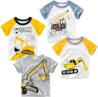 👕 tabnix boys' 4-pack excavator short sleeve crewneck t-shirts top tee size 2-7 years toddler boys - value pack cotton t-shirt set logo