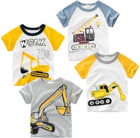 img 4 attached to 👕 TABNIX Boys' 4-Pack Excavator Short Sleeve Crewneck T-Shirts Top Tee Size 2-7 Years Toddler Boys - Value Pack Cotton T-Shirt Set