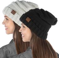 👒 funky junque exclusive women's oversized slouchy beanie hat - ribbed knit warm cap логотип