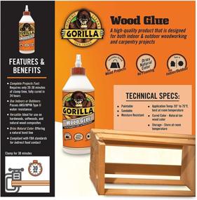 img 2 attached to 🦍 Gorilla 6206005 Wood Glue, 36 oz Bottle, Natural Wood Tone, (1-Pack)