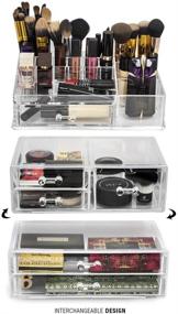 img 2 attached to 💄 Sorbus Acrylic Cosmetics Makeup and Jewelry Storage Case Display Sets: Customizable Drawers for Your Dream Makeup Counter