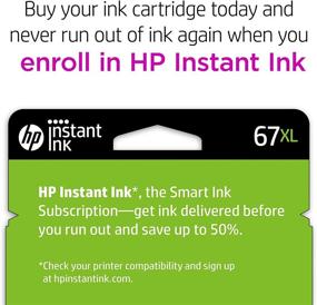 img 2 attached to HP 67XL Black High-yield Ink Cartridge for HP DeskJet 1255, 🖨️ 2700, 4100 Series, ENVY 6000, 6400 Series - Instant Ink Eligible (3YM57AN)
