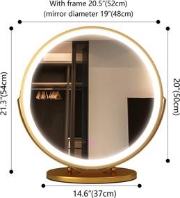 img 3 attached to 🔆 LVSOMT Vanity Makeup Mirror: 3 Color Lighting, Dimmable LED, Touch Control & 360° Rotation - Gold