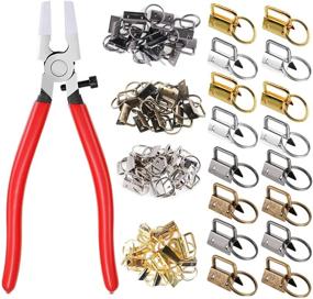 img 4 attached to 🔑 F-BBKO 42 Sets Key Fob Hardware 1 Inch - 4 Colors 25mm Key Fob Keychain | Ideal with 1Pcs Key Fob Glass Running Pliers for Key Fob Wristlet Installation