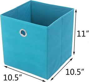 img 2 attached to Amborido 6 Pack of Foldable Storage Cubes with Fabric Bins in Lake Blue