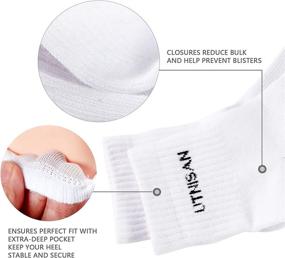 img 2 attached to 🧦 Athletic Crew Sock Women Quarter Cotton Arch Support Sock - Durable, Breathable, Pack of 6 Pairs, US Size 6-12