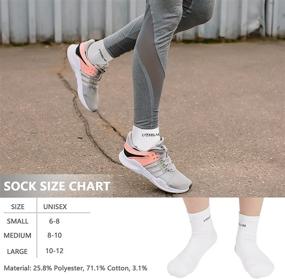 img 1 attached to 🧦 Athletic Crew Sock Women Quarter Cotton Arch Support Sock - Durable, Breathable, Pack of 6 Pairs, US Size 6-12