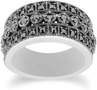 💍 gemondo usa 925 sterling silver black marcasite ring | size 6, 7, 8, & 9 logo
