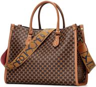 stylish vintage leather satchel: ibfun women's top-handle tote purse for ladies logo