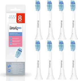 img 4 attached to 🦷 Sonicare HX6053 Compatible Brushmo Sensitive Replacement Toothbrush Heads - 8 Pack