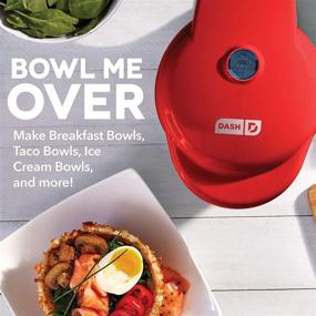 img 1 attached to DASH Waffle Bowl Maker - Create Perfect Individual Waffle Bowls, Belgian Waffles, Taco Bowls, and More! - in Vibrant Red