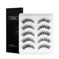 💕 5 pairs of fluffy frihappy false eyelashes - soft faux wispy mink lashes for a natural look - voluminous 3d and 6d volume - dw4 fake eyelashes packs logo