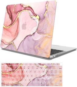 img 4 attached to 💻 Stylish MacBook Pro 13 Inch Case 2019-2016 Release with Touch Bar/ID - Flow Gold 2: AOGGY Compatible, Hard Shell Design and Keyboard Cover included