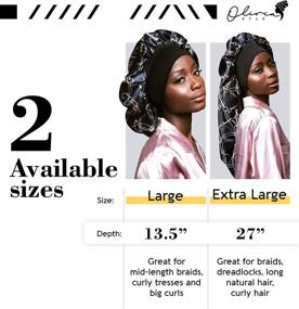 img 2 attached to 🌙 Ultimate Comfort and Protection: Extra Large Satin Bonnet for Braids - Perfect for Sleeping and Styling - Jumbo Long Satin Bonnet for Women