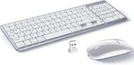 💻 rechargeable dual mode bluetooth 2.4g wireless keyboard and mouse combo for windows/android/mac os/ios, switch between 3 devices, includes extra silicone keyboard cover (white+silver) logo