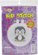 🐧 janlynn kid stitch 11 count penguin mini counted cross stitch kit - perfect for little crafters, 3-inch logo