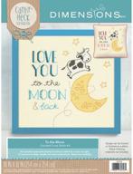 🌙 dimensions 70-35346 to the moon counted cross stitch kit for baby nursery decoration, 10" x 10 logo