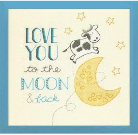 img 2 attached to 🌙 Dimensions 70-35346 To The Moon Counted Cross Stitch Kit for Baby Nursery Decoration, 10" x 10