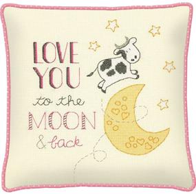 img 1 attached to 🌙 Dimensions 70-35346 To The Moon Counted Cross Stitch Kit for Baby Nursery Decoration, 10" x 10