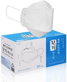 img 4 attached to 🎭 Bella Premium Hanji Mask [Made in Korea, Disposable Mask] - Pack of 30, 50, or 100 - Available in 3 Colors: WHITE, BEIGE, PINK - PFE ≥ 97%