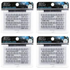 img 4 attached to Ardell Individuals Faux Eyelashes Combo in Black - 4 Pack