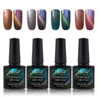 elite99 holographic cat eye gel nail polish set: 4 colors of soak off uv led holo glitter manicure stars sky series, 10ml - c005 logo