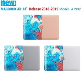 img 2 attached to 🔵 IBENZER MacBook Air 13 inch Case 2021 2019 2018 A1932 A2179, Hard Shell Cover for Apple Mac Air 13 Retina w/ Touch ID, Blue Bubble Design, MAD-T13BLBB