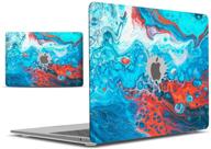 🔵 ibenzer macbook air 13 inch case 2021 2019 2018 a1932 a2179, hard shell cover for apple mac air 13 retina w/ touch id, blue bubble design, mad-t13blbb logo