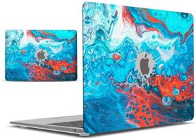 img 4 attached to 🔵 IBENZER MacBook Air 13 inch Case 2021 2019 2018 A1932 A2179, Hard Shell Cover for Apple Mac Air 13 Retina w/ Touch ID, Blue Bubble Design, MAD-T13BLBB