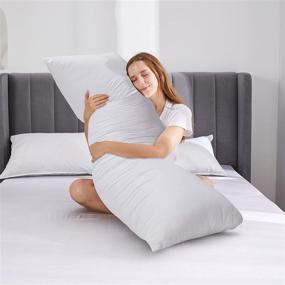 img 2 attached to 😴 WhisperSilk Full Body Pillow Insert - Extra Large Body Pillow for Adults - Breathable Long Side Sleeper Pillow for Deep Sleep (20×54 inch) - Crisp White
