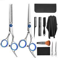 💇 hair cutting scissors set for women - professional barber hairdressing & thinning shears stainless steel (11 piece set) - ideal for home, salon, and barber use logo