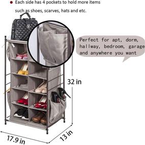 img 1 attached to 👟 Efficiently Organize Your Footwear with STORAGE MANIAC 5-Tier 10-Compartment Shoe Cubby Rack Organizer - A Space-Saving Solution for Your Closet, Entryway, or Front Door in Grey