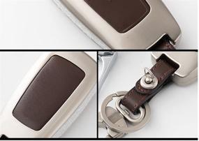 img 2 attached to 🔑 WFMJ Brown Zinc Alloy 5 Buttons Leather Flip Remote Key Cover Fob Chain for Chevrolet GMC Chevy: Ultimate Protection with Style