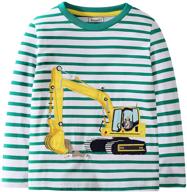 frogwill toddler excavator cartoon construction boys' tops, tees & shirts logo