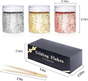 img 2 attached to 🎨 Gilding Flakes for Resin - Gold Foil Flakes & Gold Leaf with Tweezer - Nails, Painting, Arts and Crafts, Jewelry Making, Handcrafts Decorations - 10g/Bottle (3 Bottle Pack)