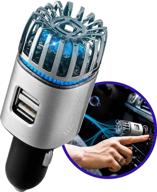 🌬️ craftronic® nanoactive™ car air purifier ionizer & dual fast charge usb - 5.6 million negative ion anti-microbial, pm 2.5 smoke & pollutant eliminator, odor & dander remover, dust allergy reliever (silver) logo