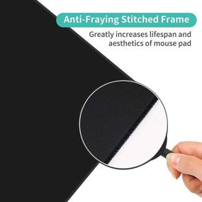 img 1 attached to 🖱️ Dynippy Thin Extended Gaming Mouse Pad - Black Marble | Large XXL Keyboard & Mouse Pad | Stitched Edges | Desk Mat for Gaming, Office, and Home Use