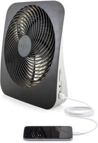 img 4 attached to 🔋 O2COOL Treva 10-Inch Portable Battery Powered Fan - 2 Cooling Speeds - Includes AC Adapter and USB Charging Port for Desktop Air Circulation