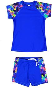 img 4 attached to LEINASEN Unicorn Boyshorts 2 Piece 🦄 Swimsuits for Boys - Swimwear for Boys' Clothing