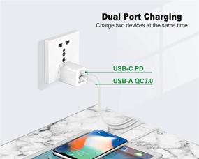 img 1 attached to Зарядное устройство Hadisala 20W с двумя портами PD USB C/QC 3.0 - быстрая зарядка для iPhone 12/Mini/Pro Max, iPad Pro, AirPods Pro, Galaxy и многого другого!