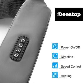img 2 attached to 💆 Deestop Shiatsu Neck and Back Massager with Heat - Deeply Knead Away Tension in Neck, Back, Shoulders, and Legs at Home, Car, or Office