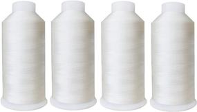 img 2 attached to 🧵 HimaPro 4 Pack Sewing Thread - Large Spools (6000 Yards Each) - 40Weight - High Tensile Polyester - All White