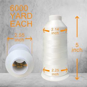 img 3 attached to 🧵 HimaPro 4 Pack Sewing Thread - Large Spools (6000 Yards Each) - 40Weight - High Tensile Polyester - All White