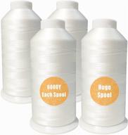 🧵 himapro 4 pack sewing thread - large spools (6000 yards each) - 40weight - high tensile polyester - all white logo