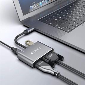 img 3 attached to 🔌 4-в-1 USB C хаб адаптер CLDAY с 4K HDMI VGA, USB 3.0 OTG, портом зарядки PD - Совместим с MacBook Pro, Dell XPS, Samsung Galaxy