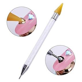 img 4 attached to Dual-ended Rhinestone Dotting Pen with Crystal Beads Handle - Gem Studs Picker Tool for Rhinestone Gems and Crystals