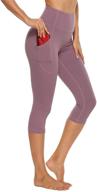 🩳 essential high waisted legging for workout - stelle women's capri yoga pants with pockets logo