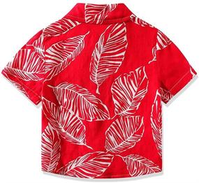 img 2 attached to Hemopos Hawaiian Sleeve Button 🌺 Shirts: Stylish Boys' Tops, Tees & Shirts