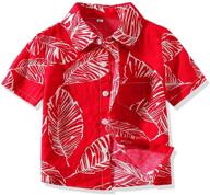 hemopos hawaiian sleeve button 🌺 shirts: stylish boys' tops, tees & shirts logo