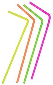 img 1 attached to Neon Colored Super Flexible Straws Count